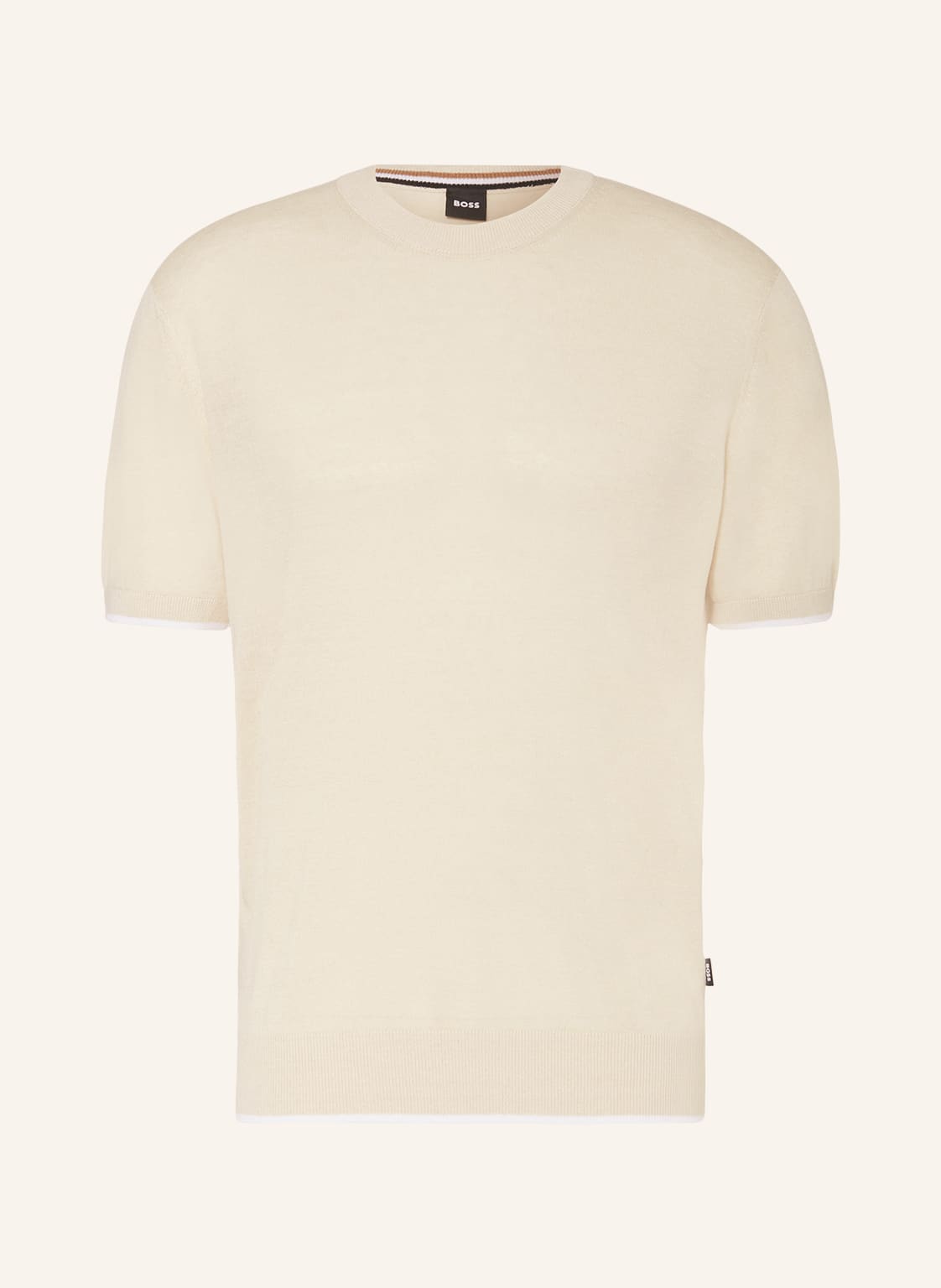 Image of Boss Strickshirt Giacco Mit Leinen weiss