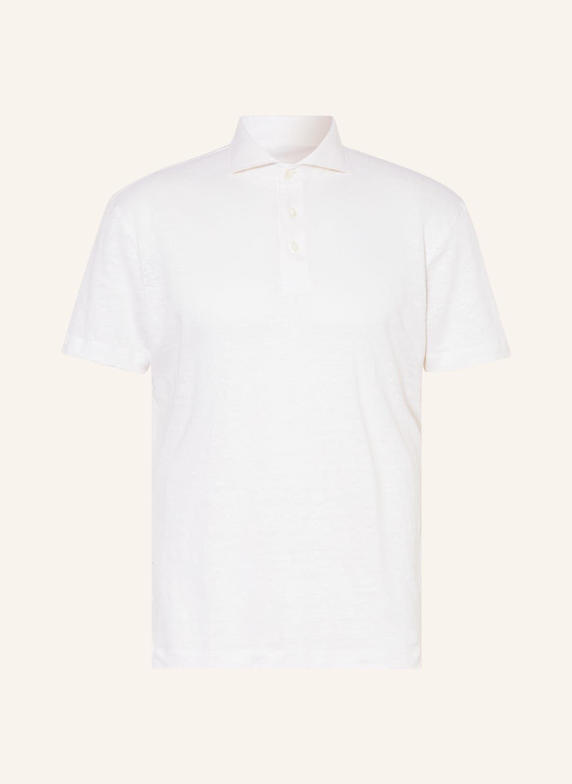 Image of Van Laack Leinen-Poloshirt Peso weiss