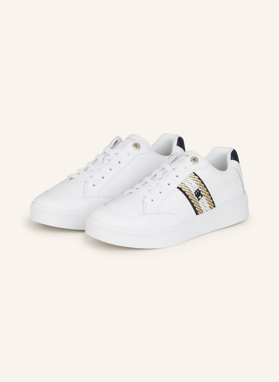 Image of Tommy Hilfiger Sneaker Mit Glitzergarn weiss