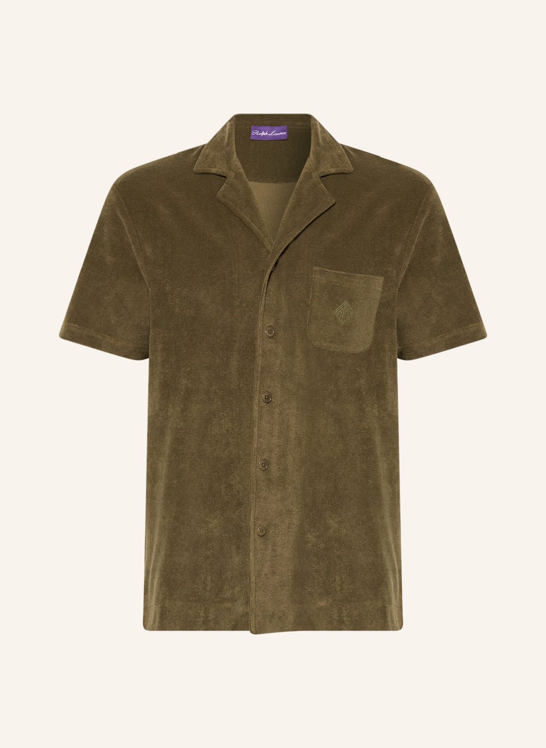 Image of Ralph Lauren Purple Label Resorthemd Slim Fit Aus Frottee gruen