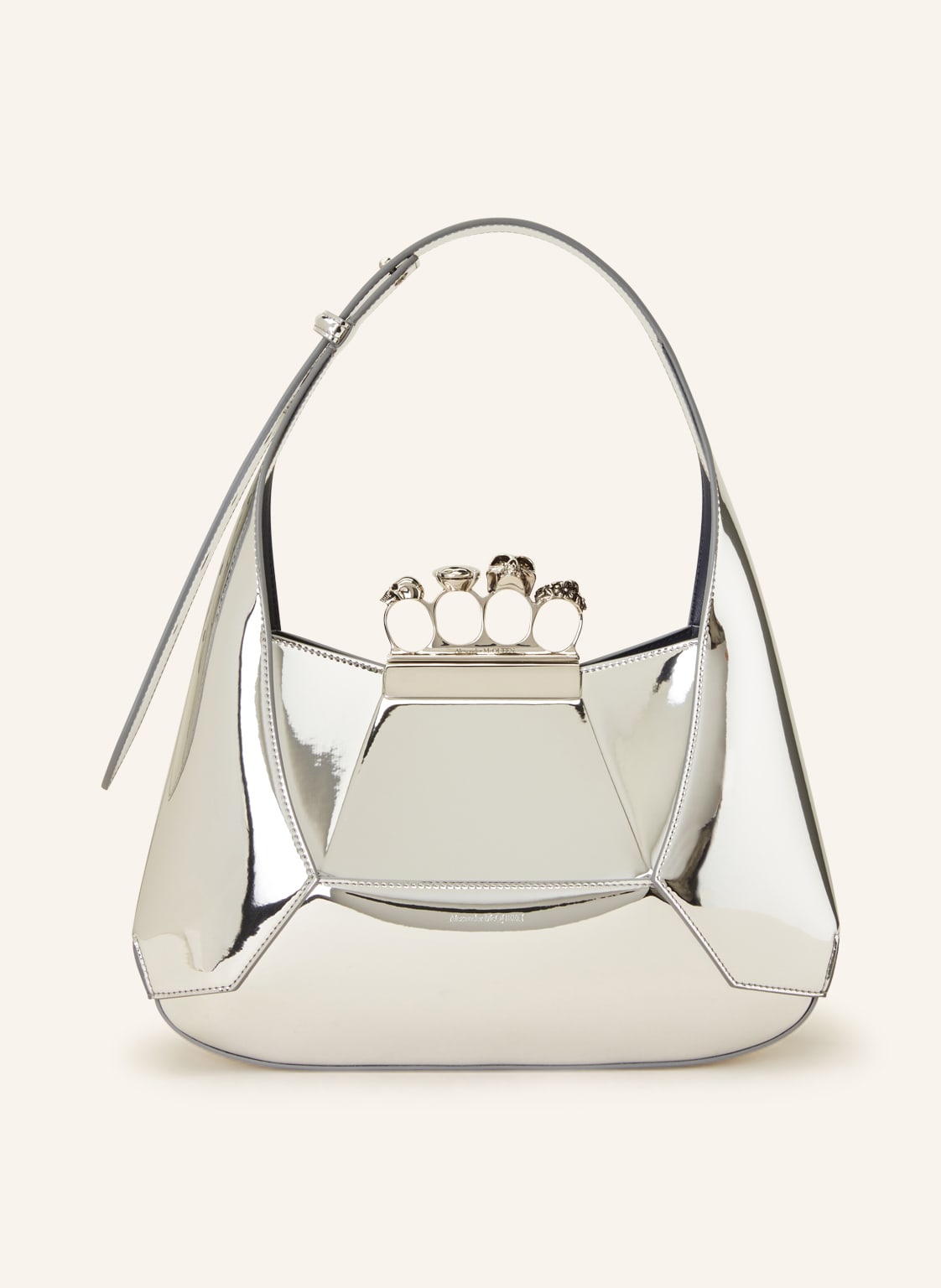 Image of Alexander Mcqueen Handtasche The Jewelled Hobo Mit Pouch silber