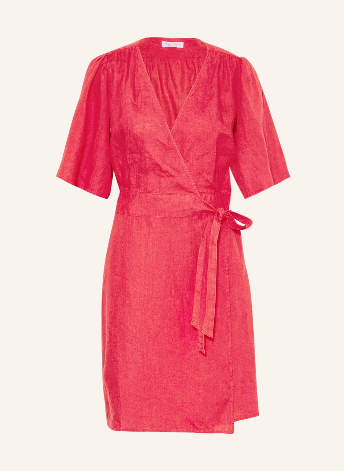 Image of Marc O'polo Wickelkleid Aus Leinen rot