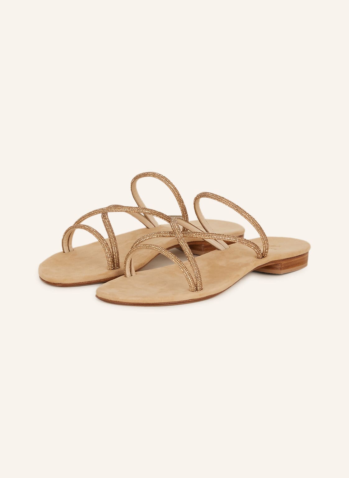 Image of Viamercanti Pantoletten Mit Schmucksteinen braun