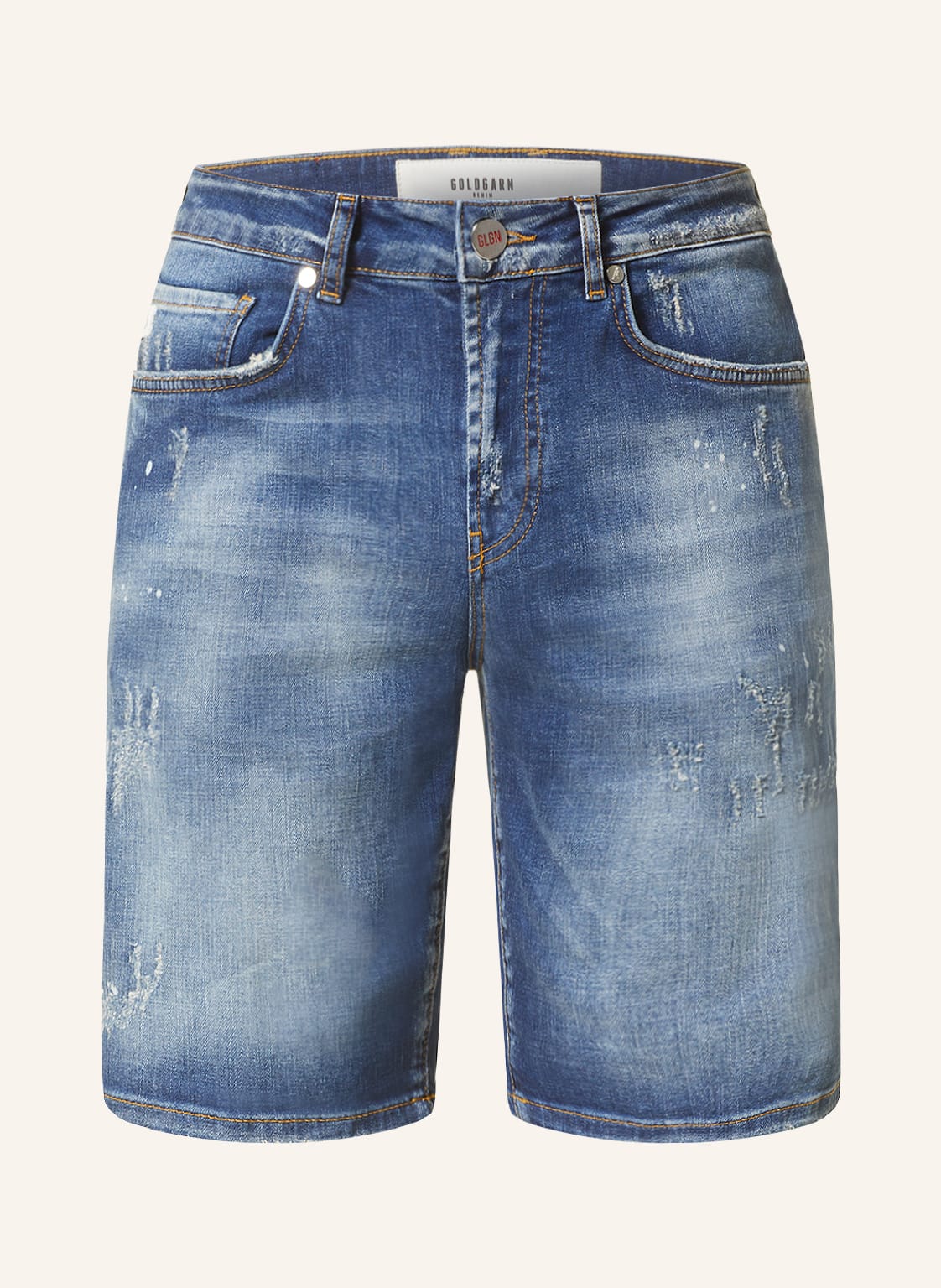 Image of Goldgarn Denim Jeansshorts Planken blau