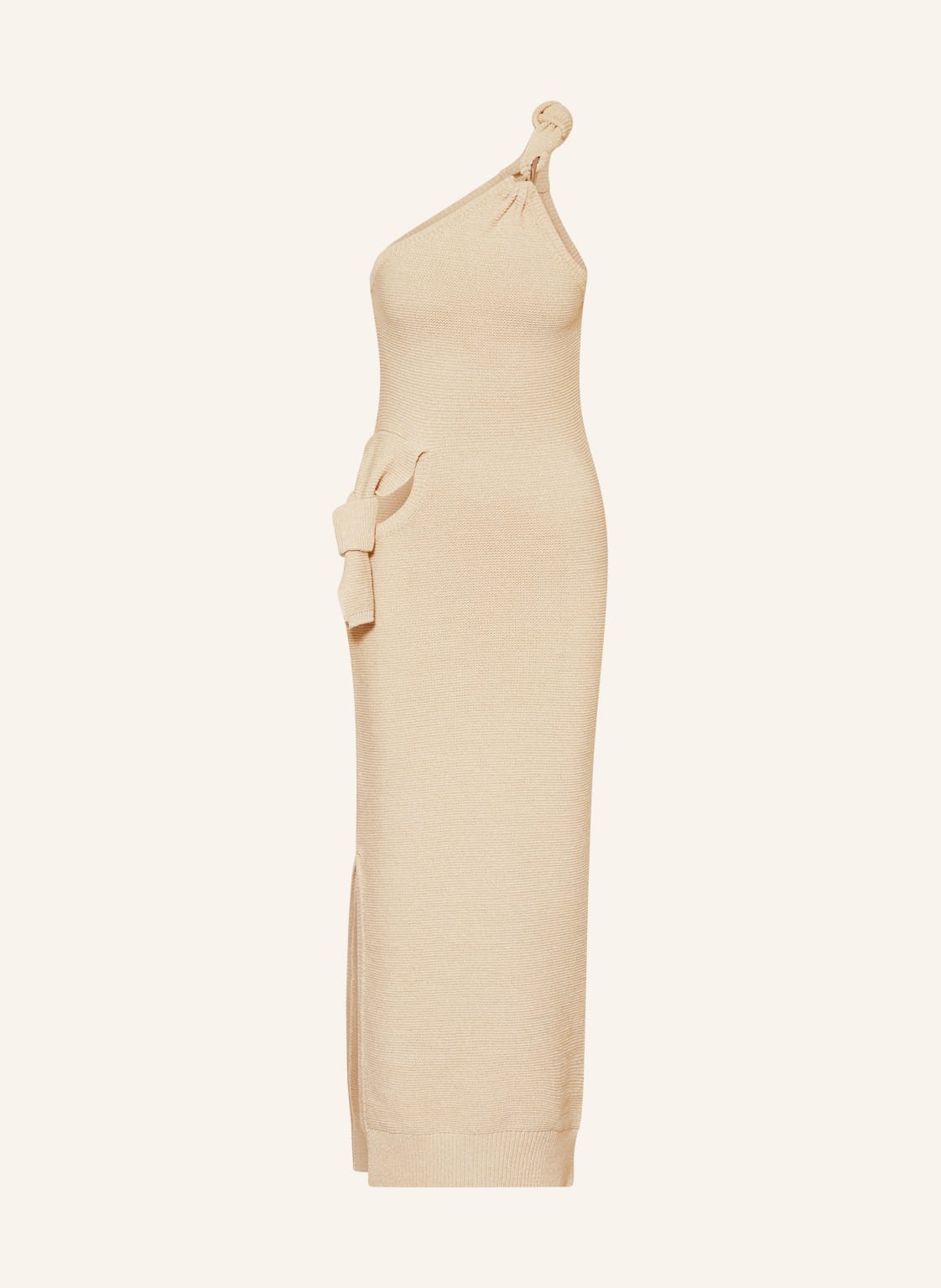 Image of Jacquemus Off-Shoulder-Strickkleid La Robe Maille Noeud Mit Cut-Out beige