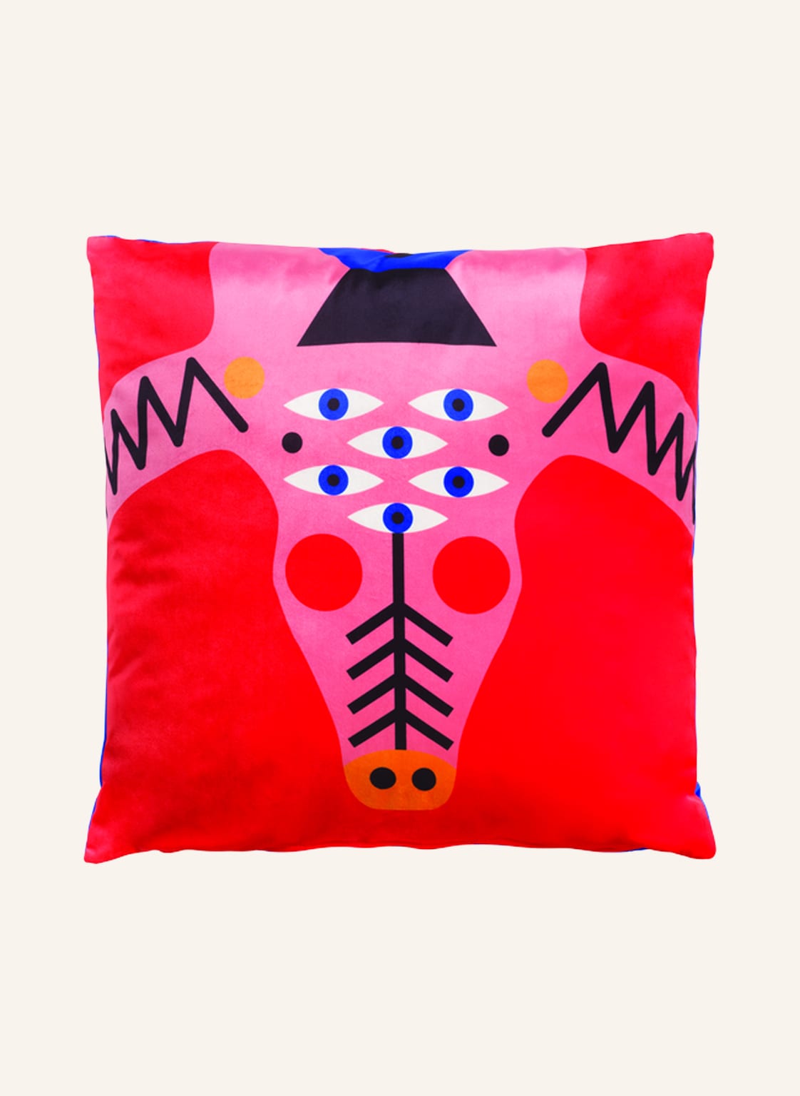 Image of Qeeboo Dekokissen Oggian Crocopink Aus Samt rot