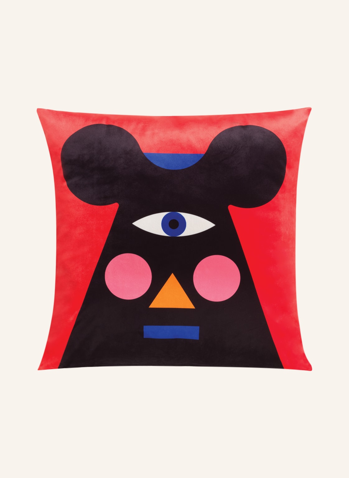 Image of Qeeboo Dekokissen Oggian Mister Mouse Aus Samt rot