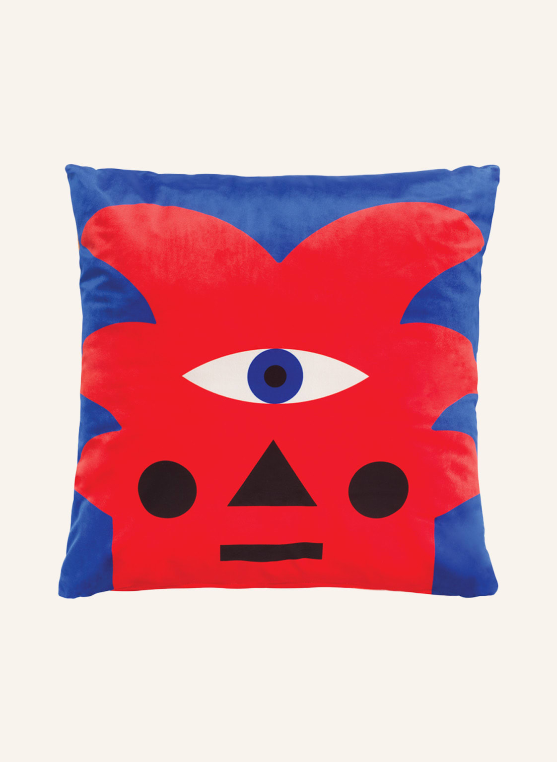 Image of Qeeboo Dekokissen Oggian Red Palm Aus Samt blau