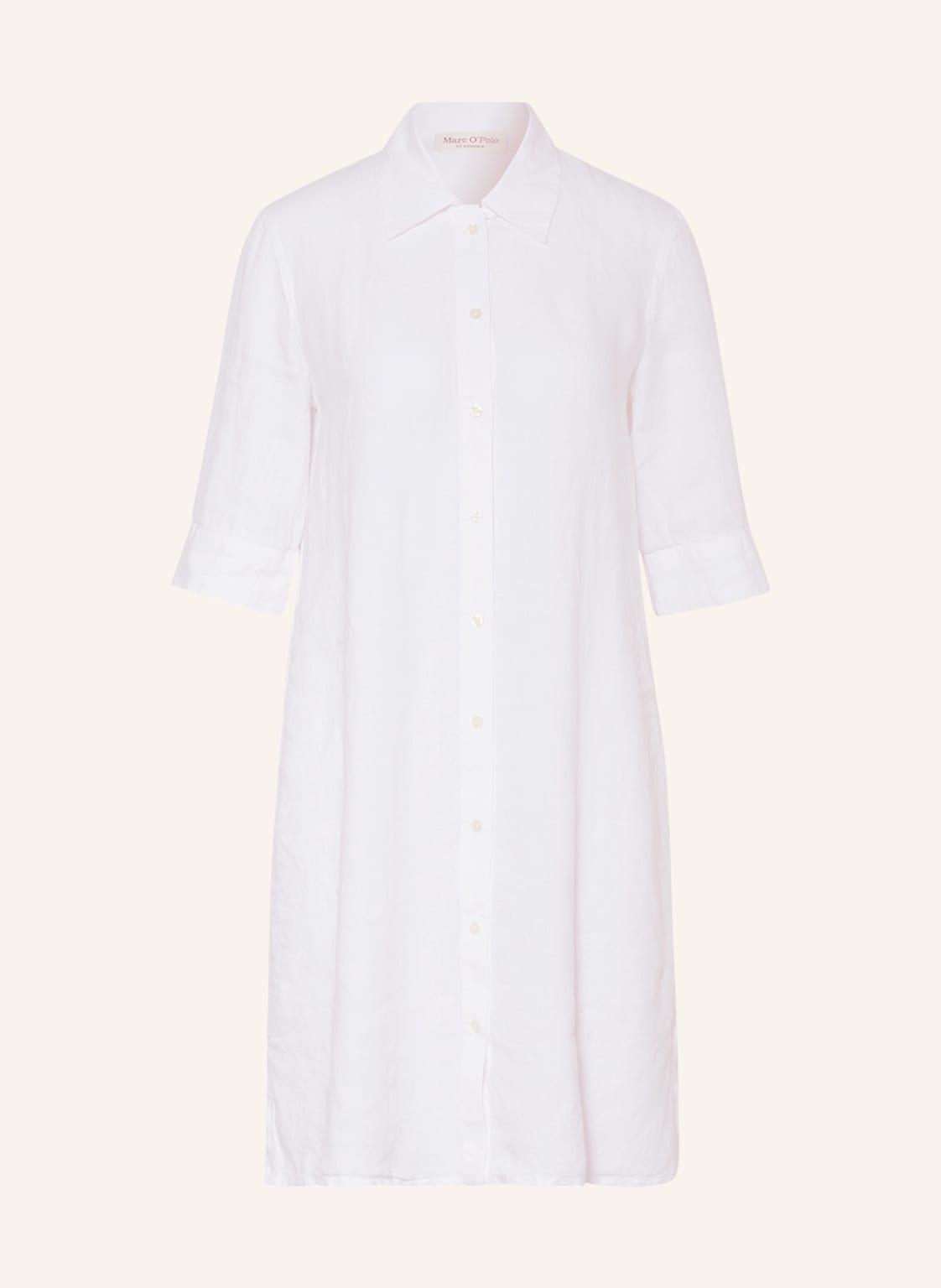 Image of Marc O'polo Hemdblusenkleid Aus Leinen weiss