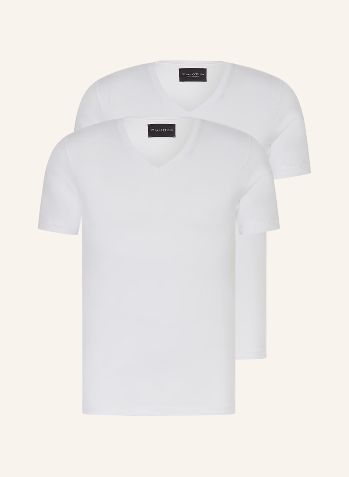 Image of Marc O'polo 2er-Pack V-Shirts Essentials weiss