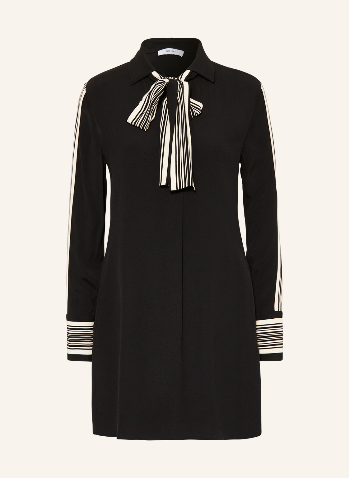 Image of Reiss Kleid Ellie Mit Galonstreifen schwarz