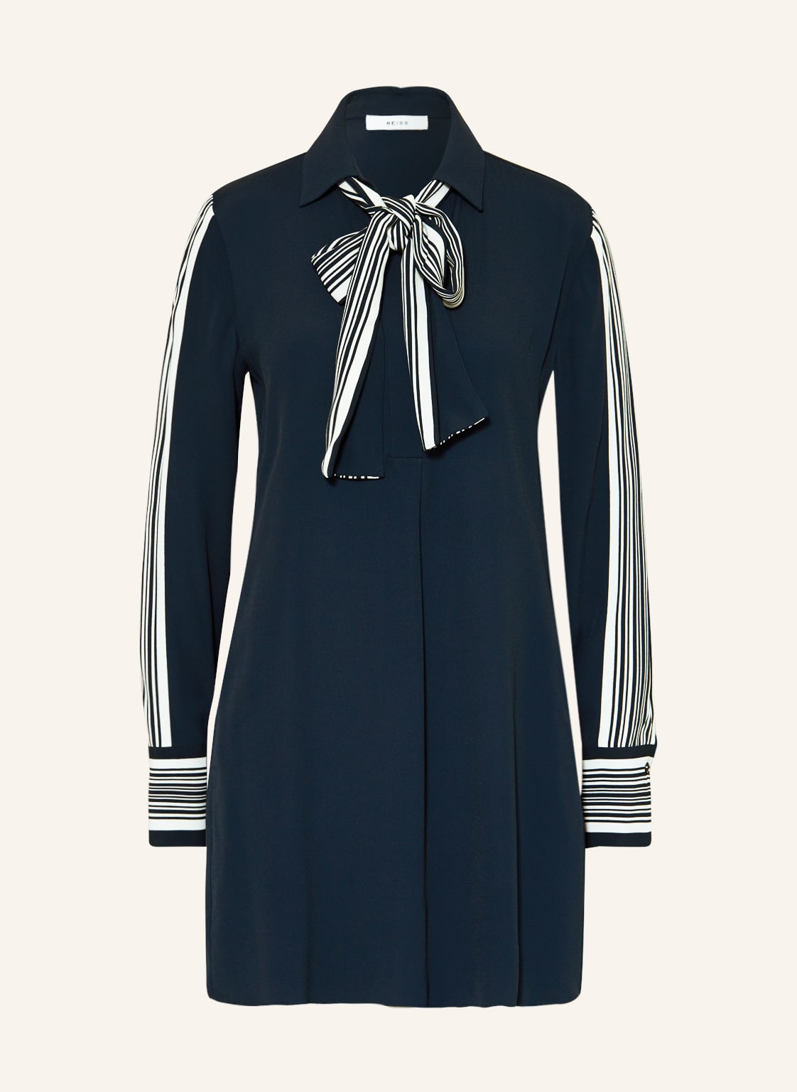 Image of Reiss Kleid Ellie Mit Galonstreifen blau