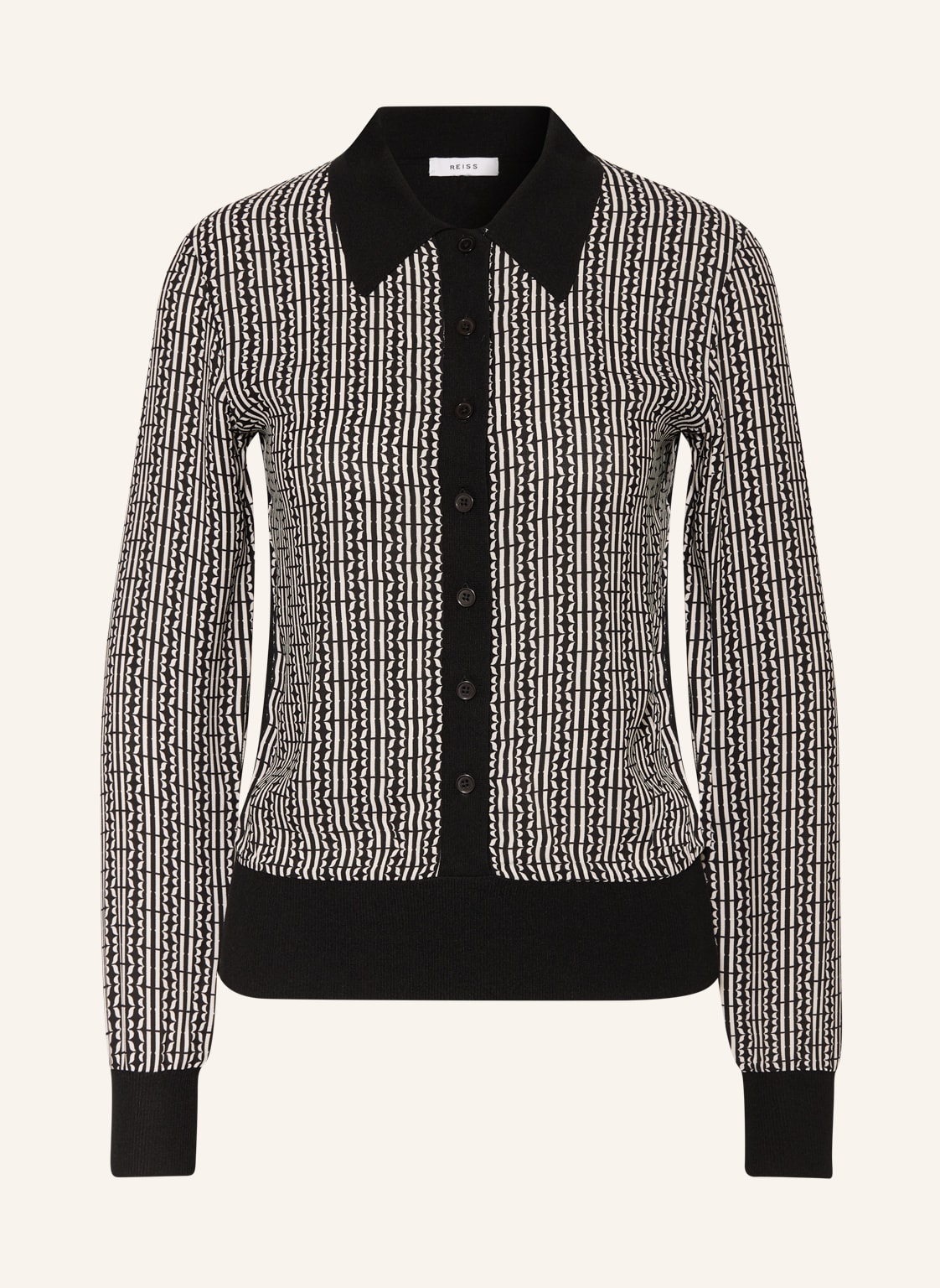 Image of Reiss Strickshirt Olivia Im Materialmix schwarz