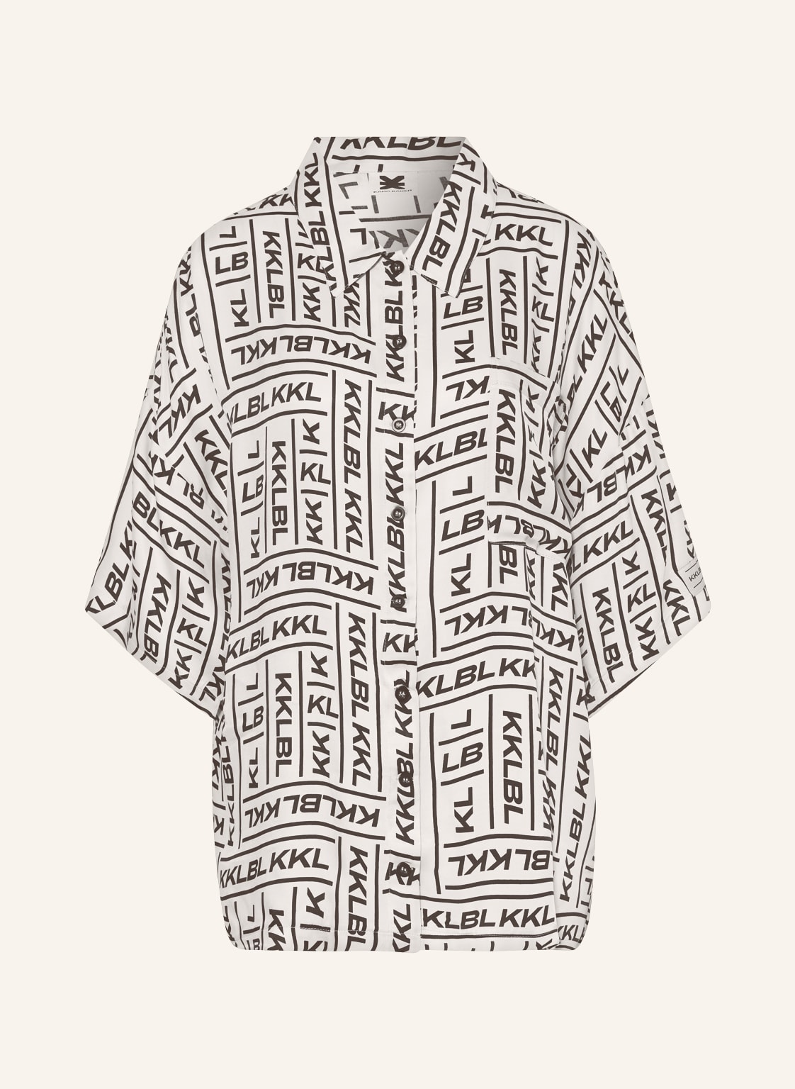 Image of Karo Kauer Hemdbluse Mit 3/4-Arm beige