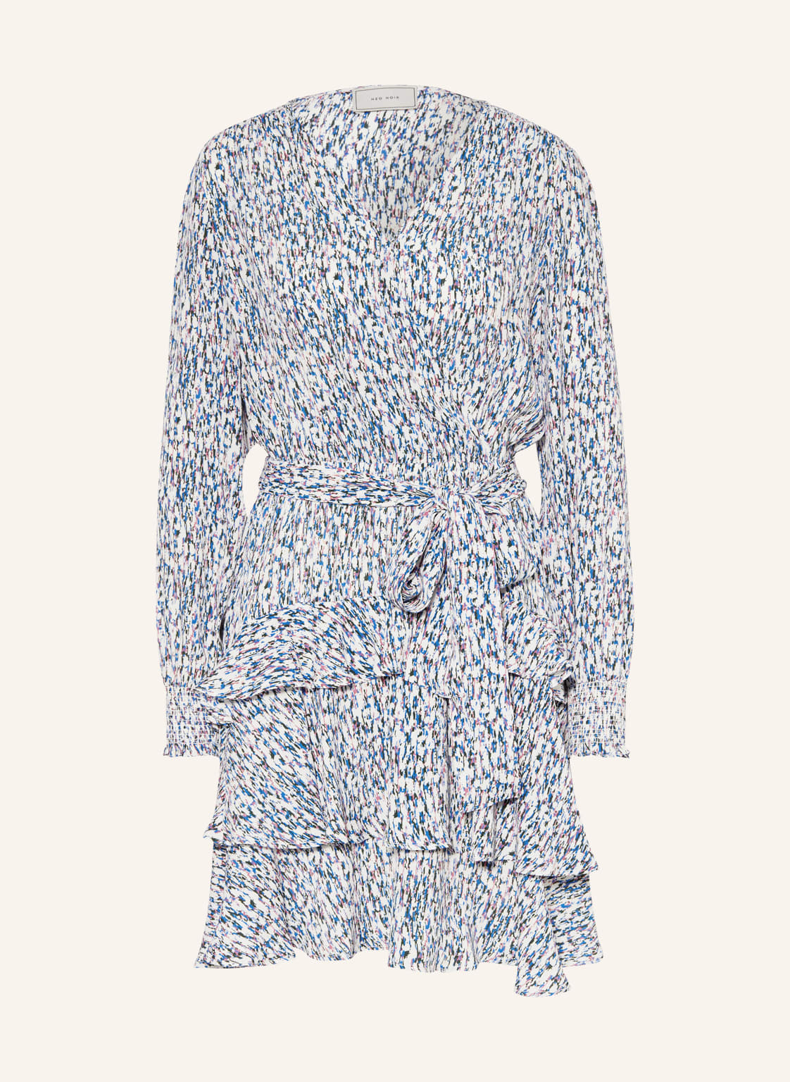 Image of Neo Noir Kleid Dennie In Wickeloptik blau