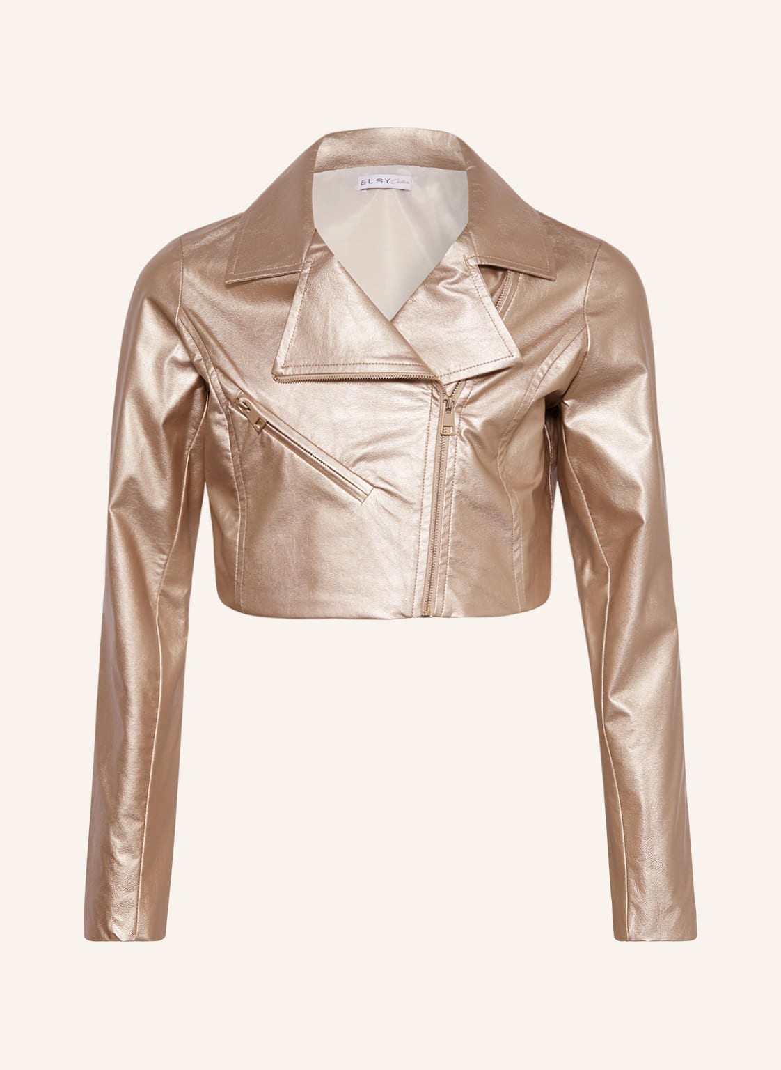 Image of Elsy Cropped-Jacke In Lederoptik gold