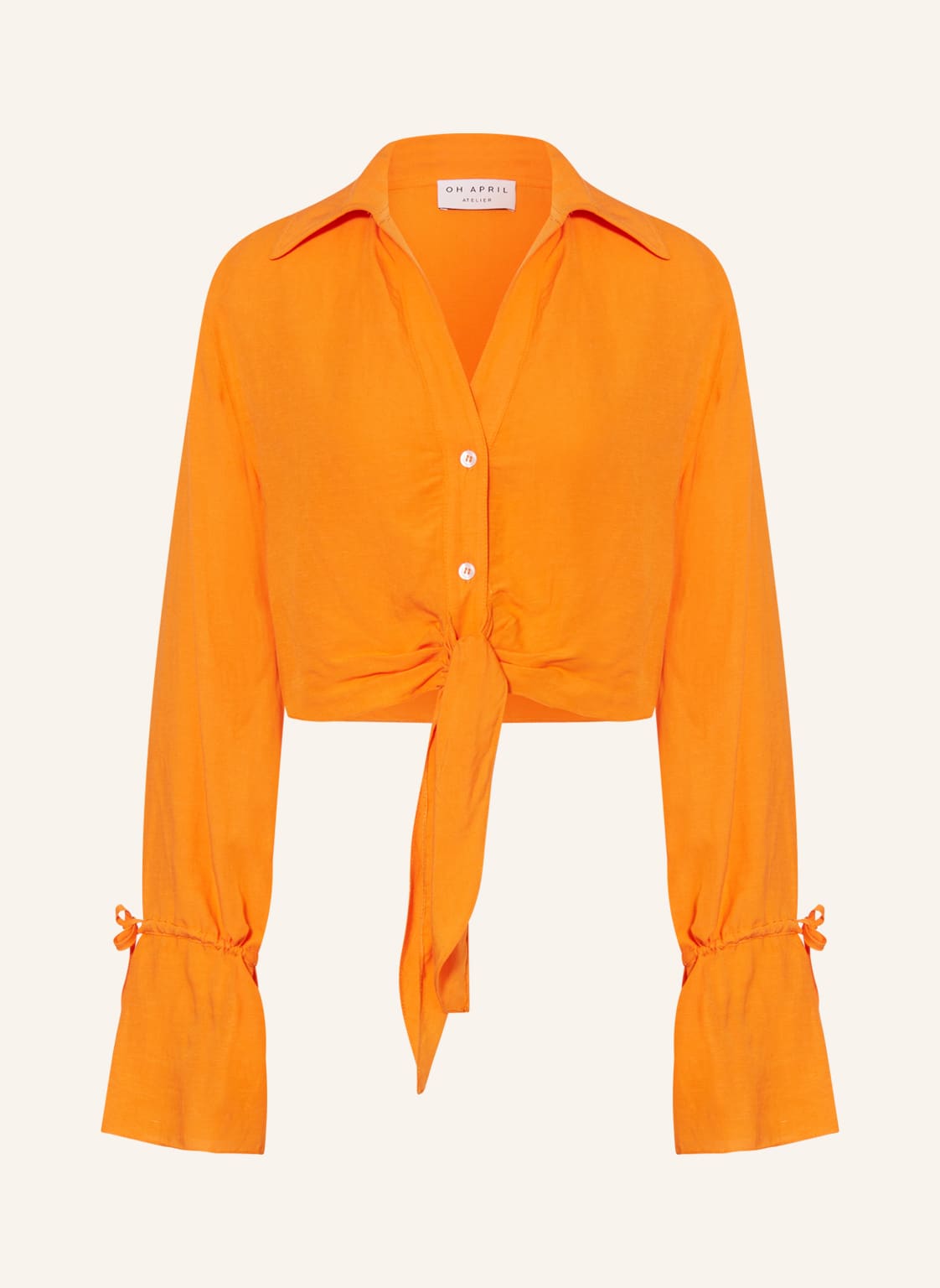 Image of Oh April Cropped-Bluse Solène Aus Seide orange