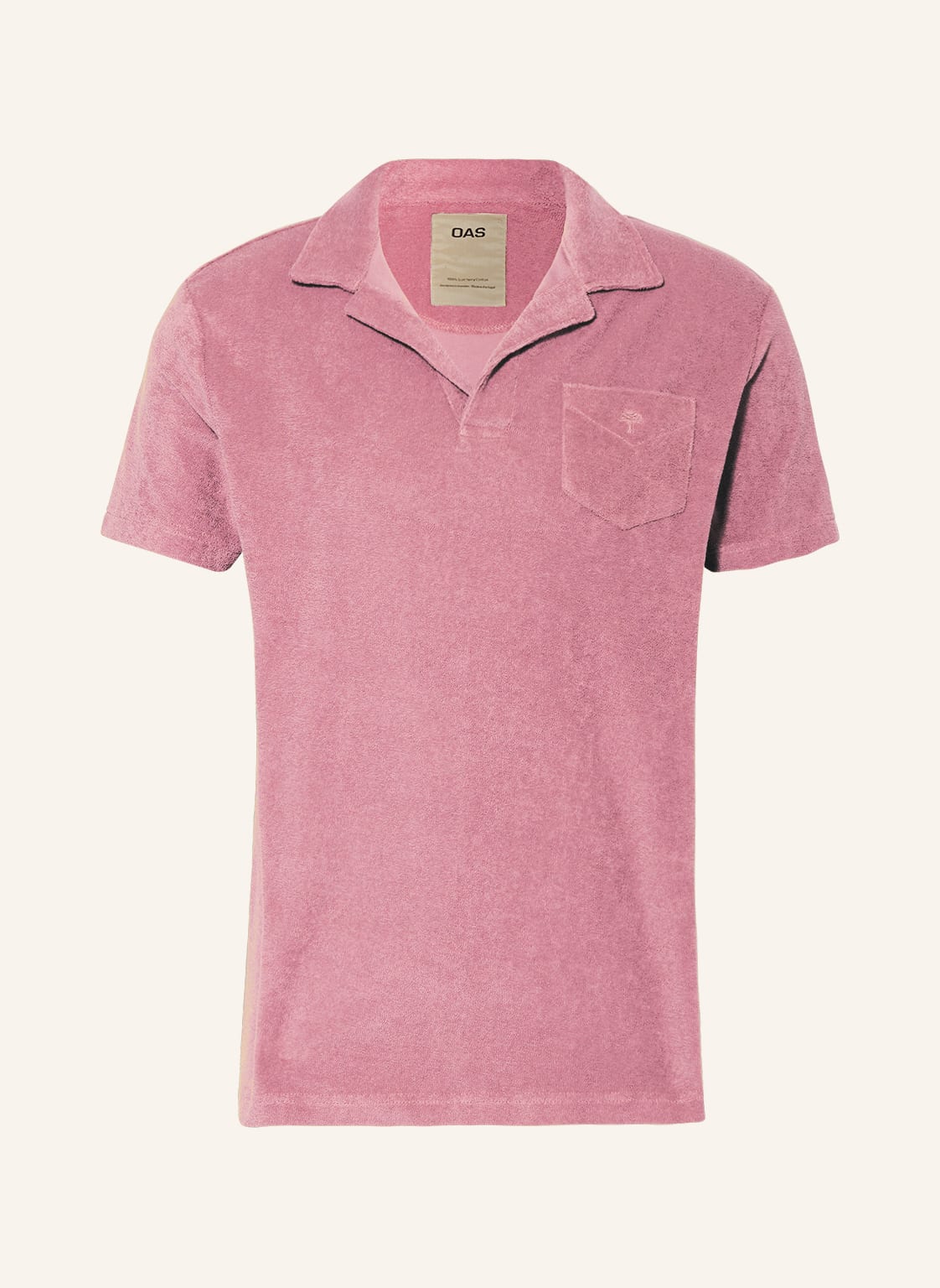 Image of Oas Frottee-Poloshirt rosa