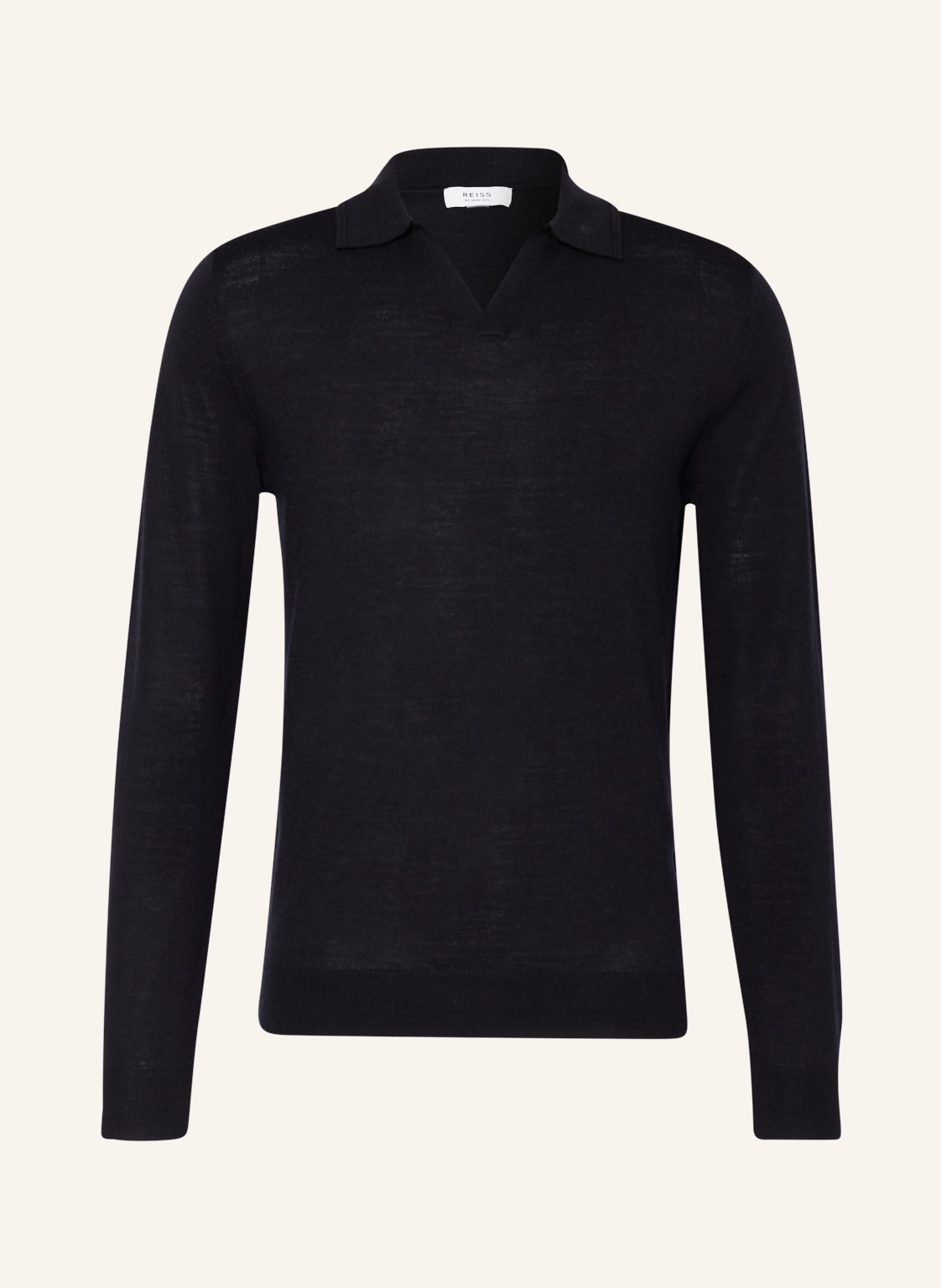 Image of Reiss Strick-Poloshirt Milburn Slim Fit blau