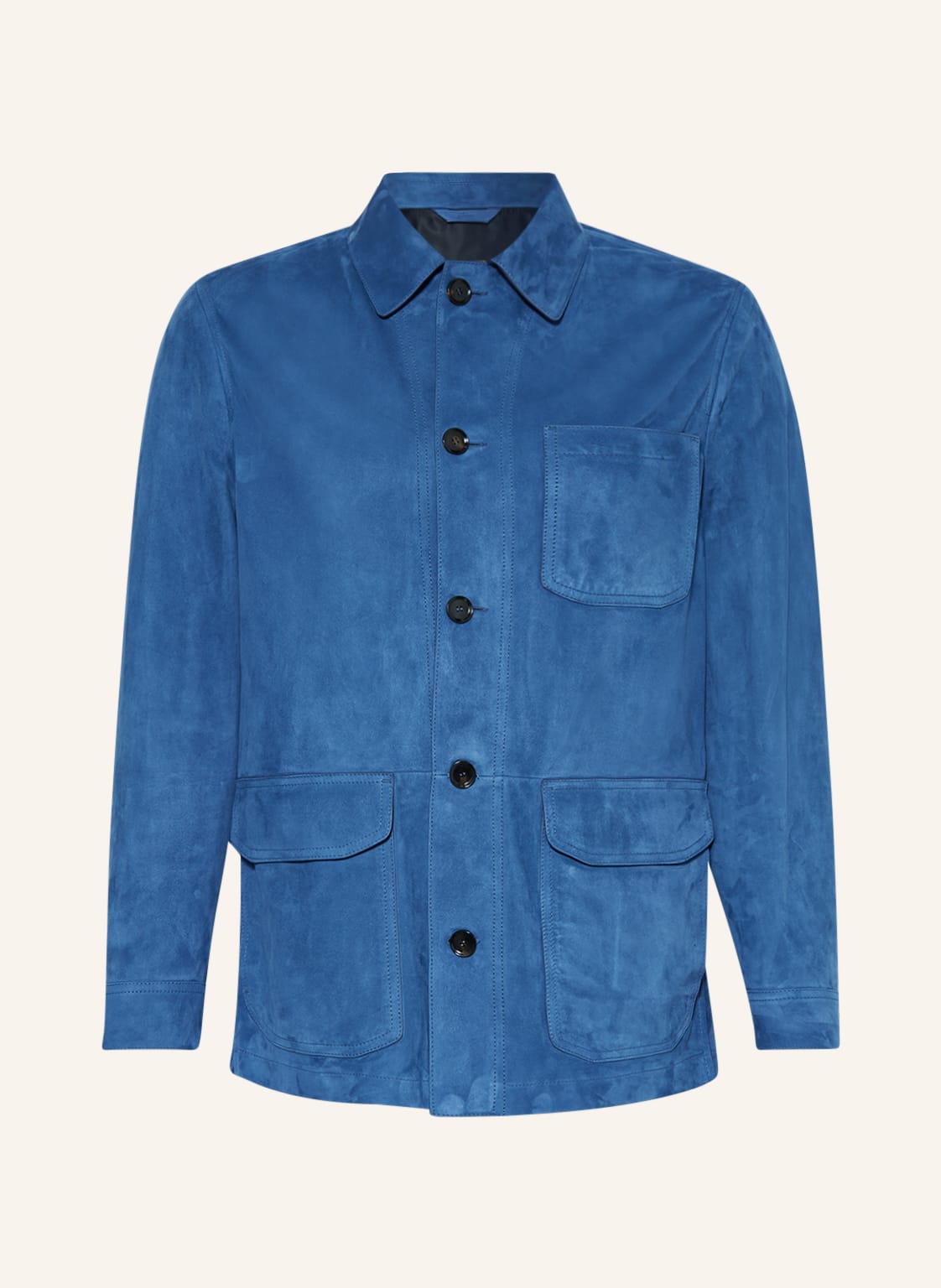 Image of Brioni Lederjacke blau