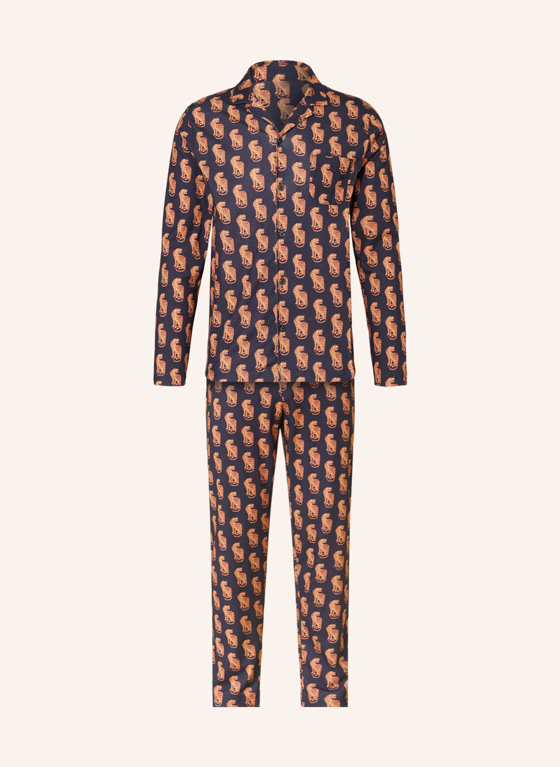 Image of Mey Schlafanzug Serie Re:Think Tiger blau