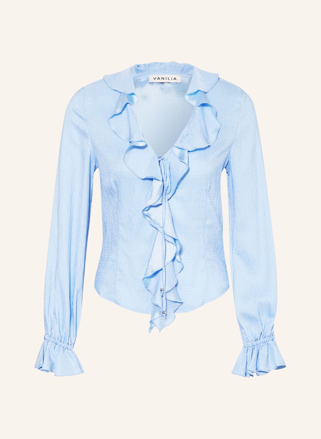Image of Vanilia Hemdbluse Mit Volants blau