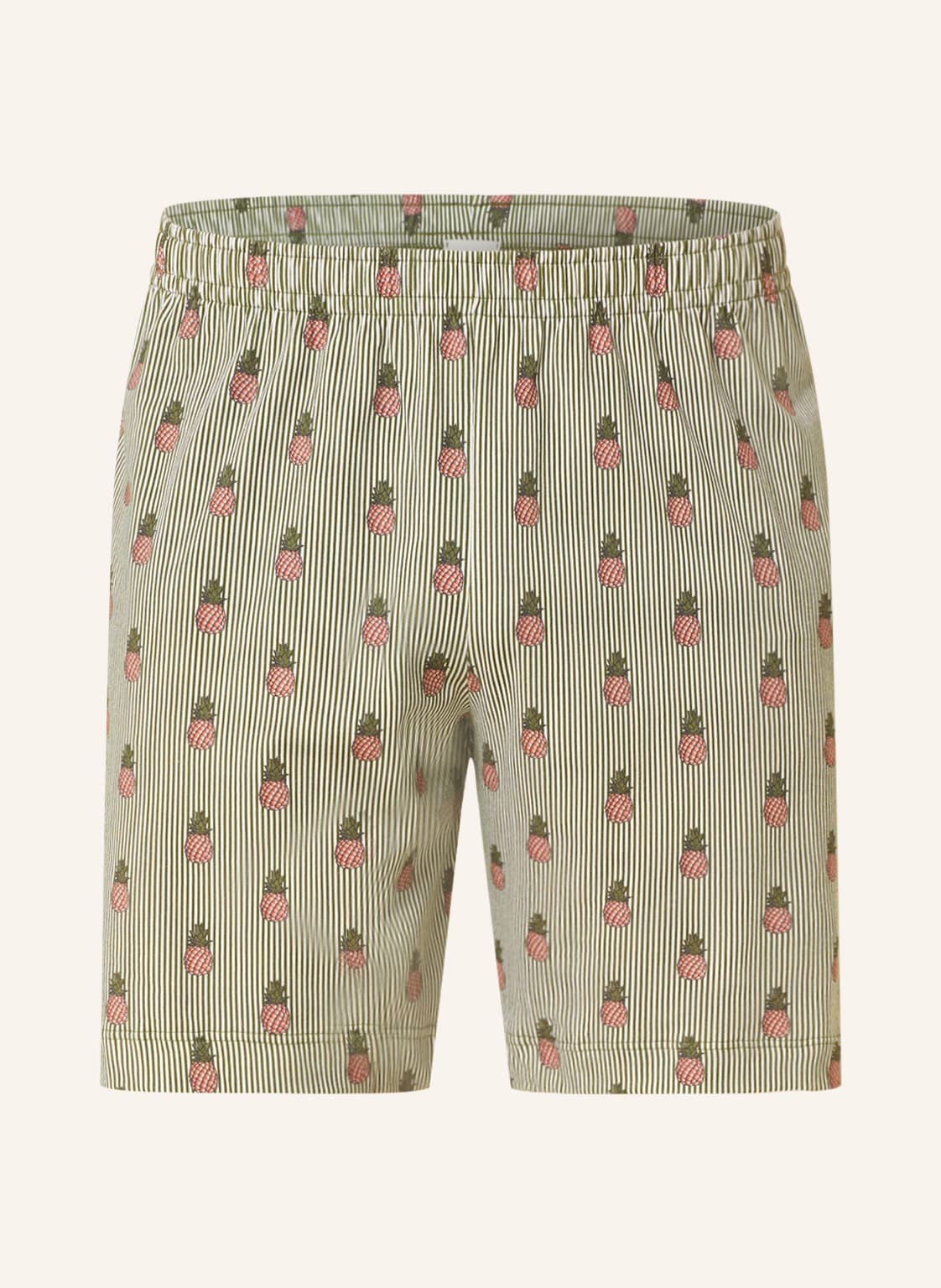 Image of Mey Schlafshorts Serie Pineapple gruen