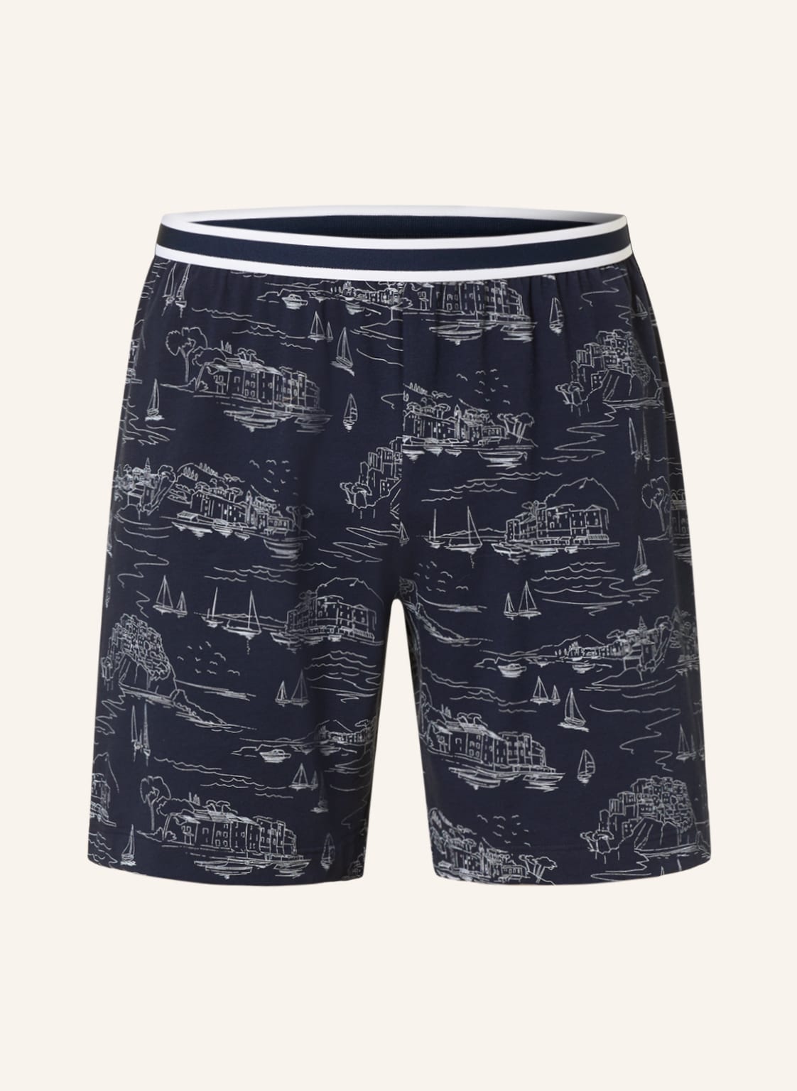 Image of Mey Schlafshorts Serie Portofino blau