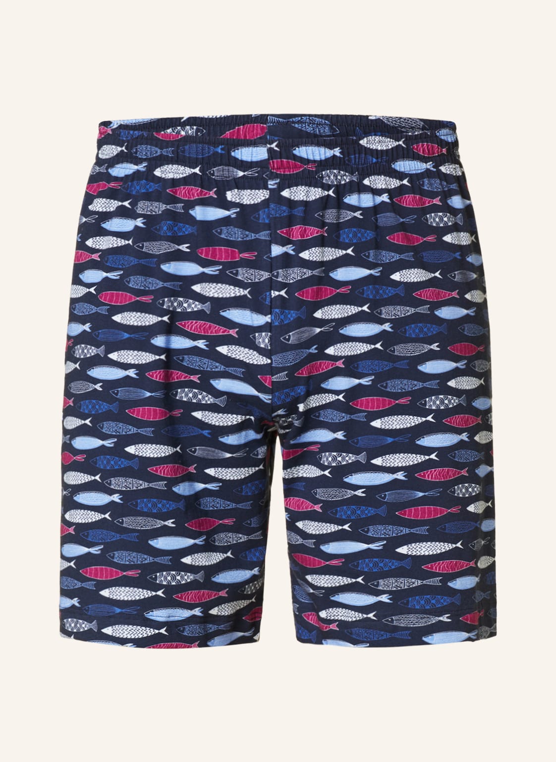 Image of Mey Schlafshorts Serie Fish blau