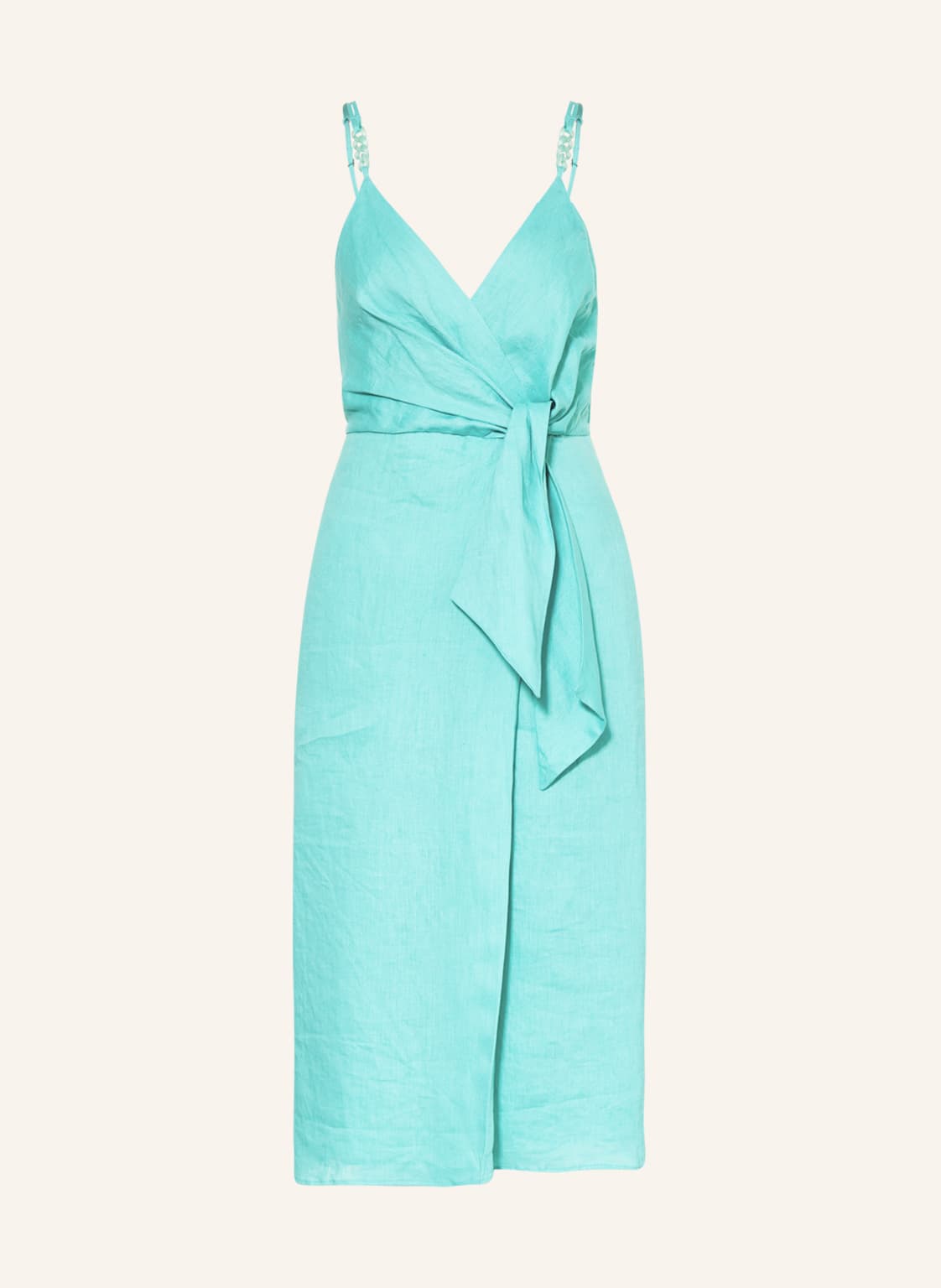 Image of Reiss Leinenkleid Esme In Wickeloptik blau