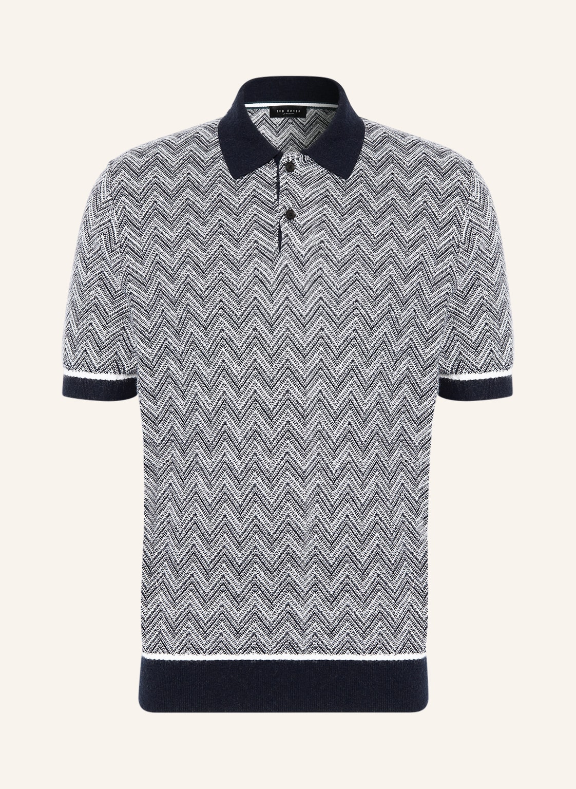 Image of Ted Baker Strick-Poloshirt Waldun blau