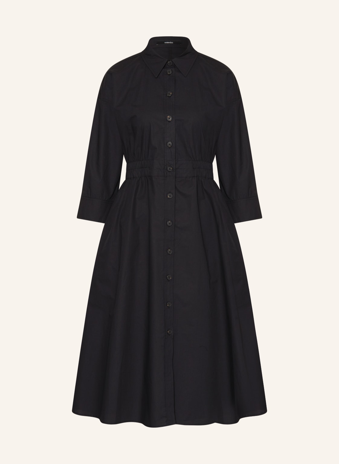 Image of Someday Hemdblusenkleid Qosa Mit 3/4-Arm schwarz