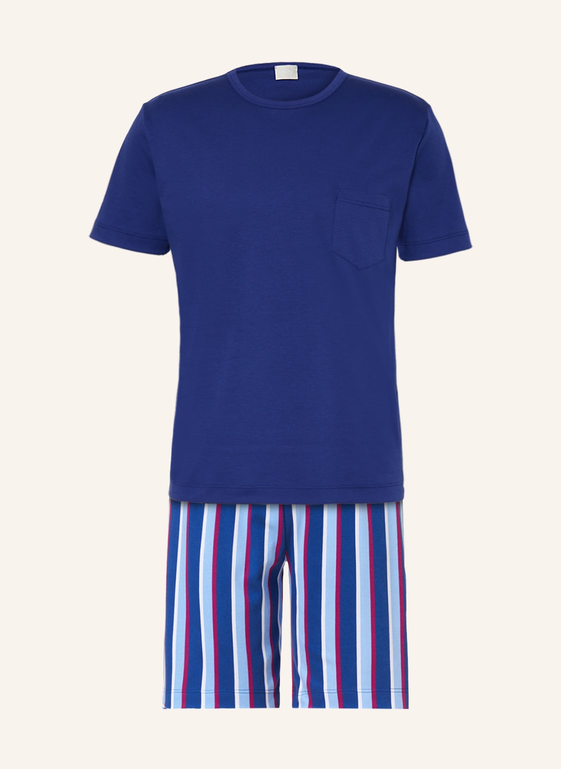 Image of Mey Shorty-Schlafanzug Serie Bold Stripes blau