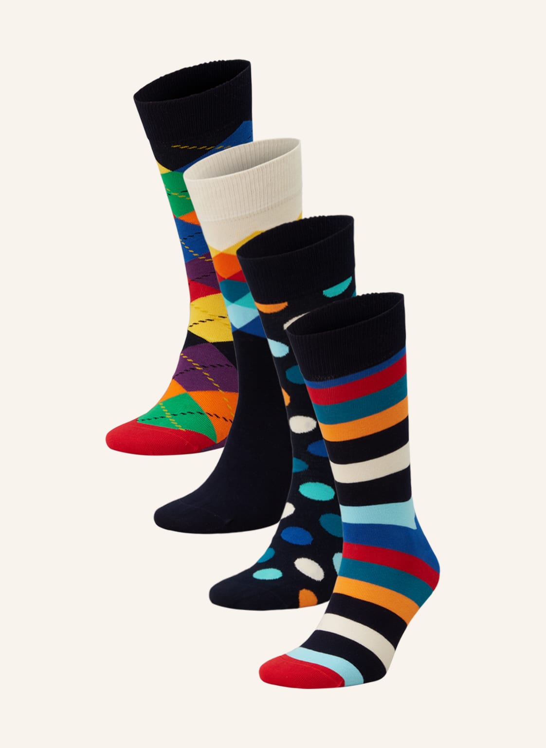 Image of Happy Socks 4er-Pack Strümpfe Multi Color Mit Geschenkbox blau