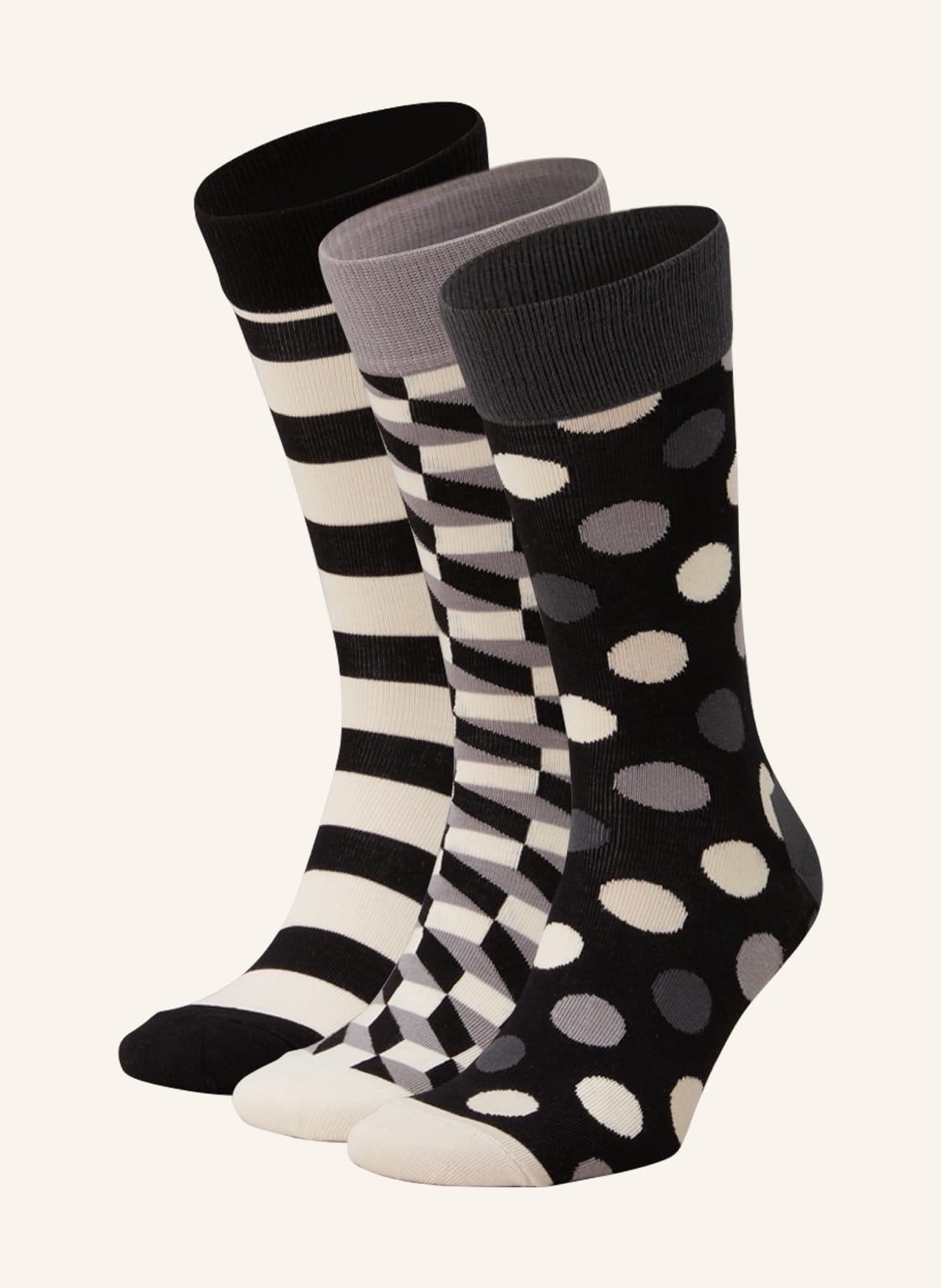 Image of Happy Socks 4er-Pack Strümpfe Classic Black & White Mit Geschenkbox schwarz