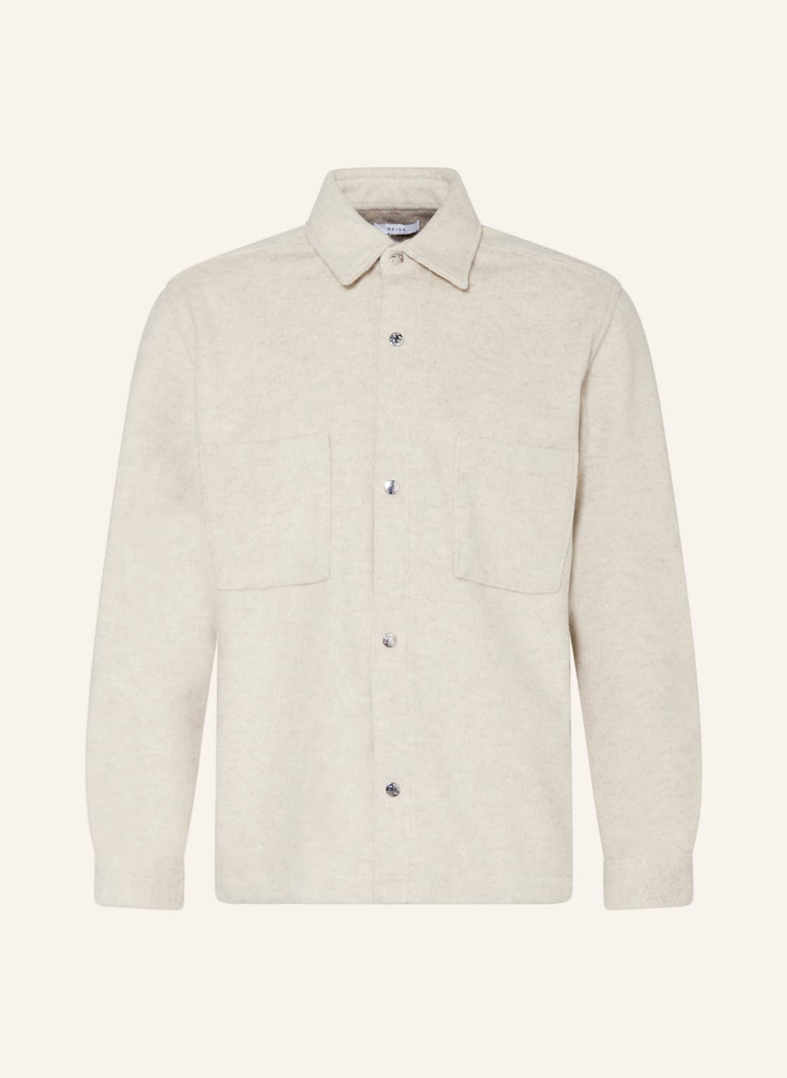 Image of Reiss Overshirt Loke beige