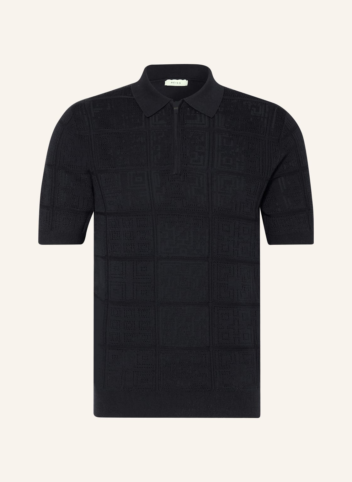 Image of Reiss Strick-Poloshirt Mosaic blau