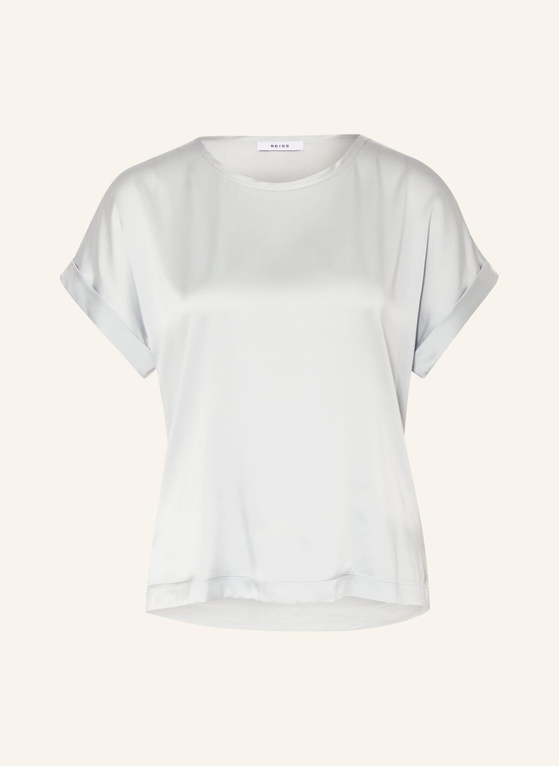 Image of Reiss T-Shirt Helen Im Materialmix Mit Seide gruen
