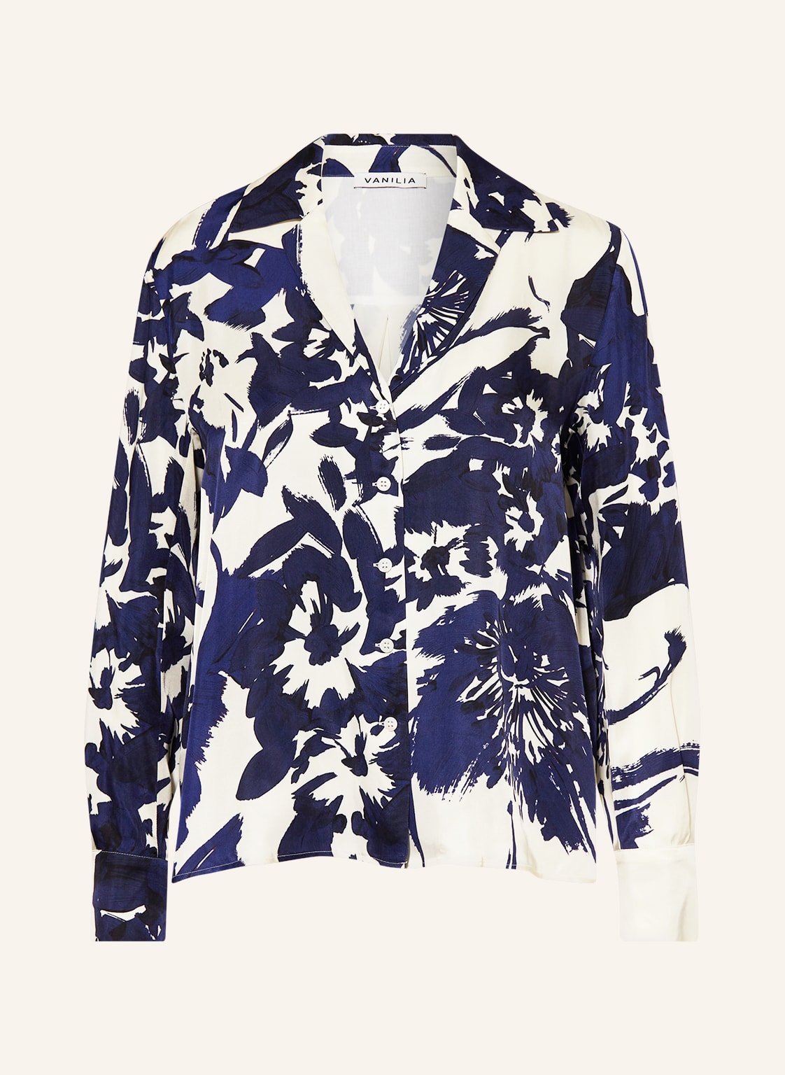 Image of Vanilia Satinbluse blau