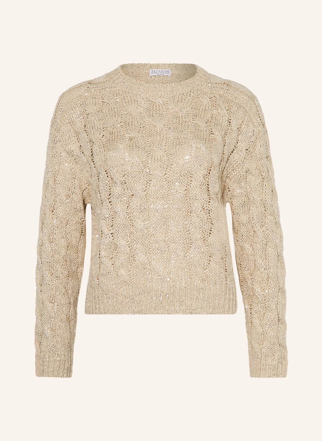 Image of Brunello Cucinelli Pullover Mit Seide Und Leinen beige