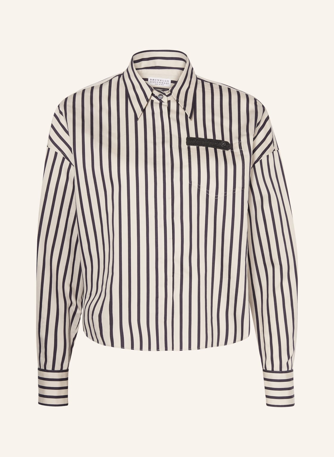 Image of Brunello Cucinelli Hemdbluse Mit Schmucksteinen beige