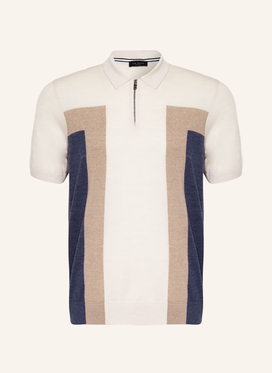 Image of Ted Baker Strick-Poloshirt Larbrot weiss