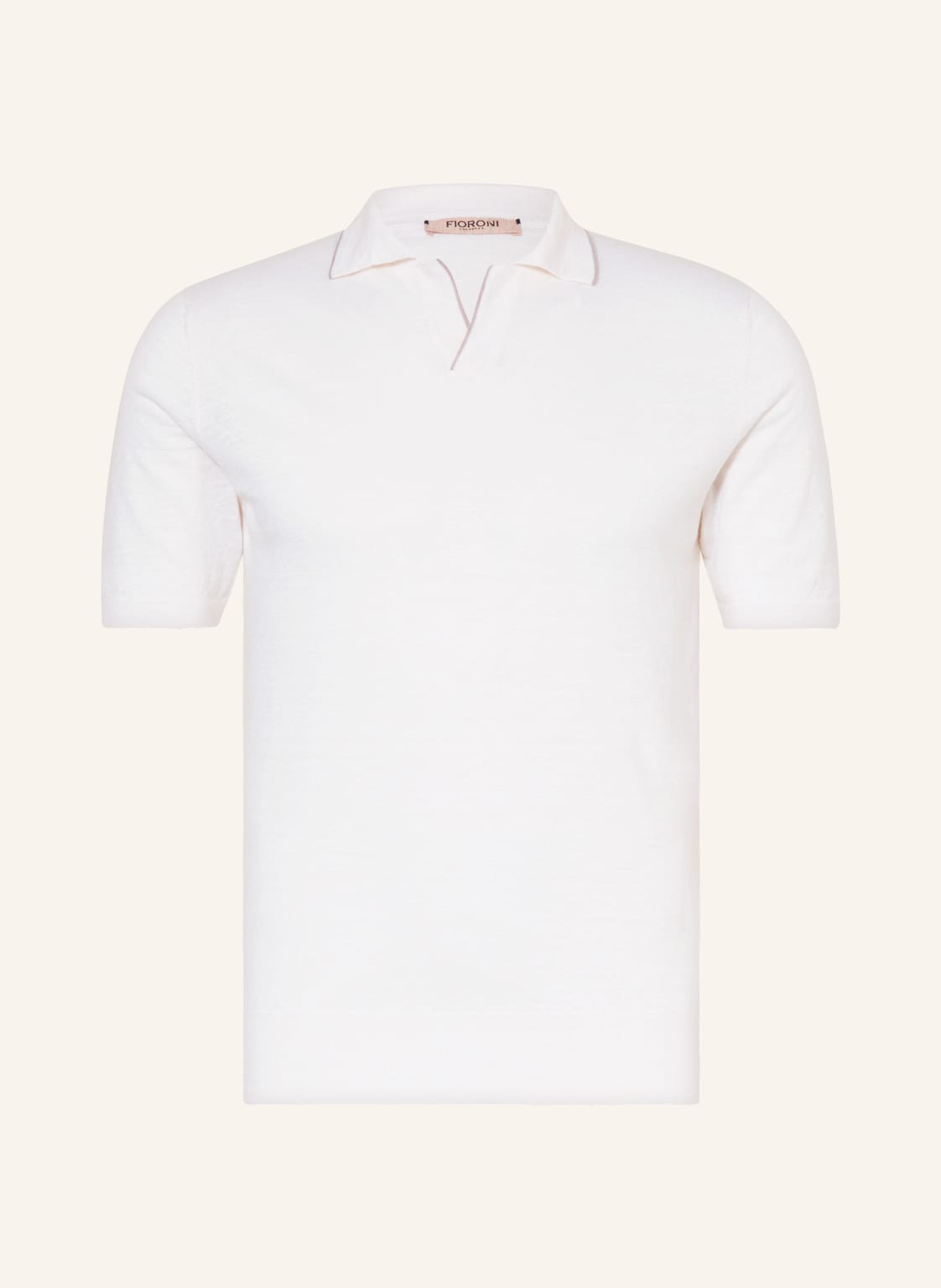 Image of Fioroni Poloshirt Aus Leinen weiss