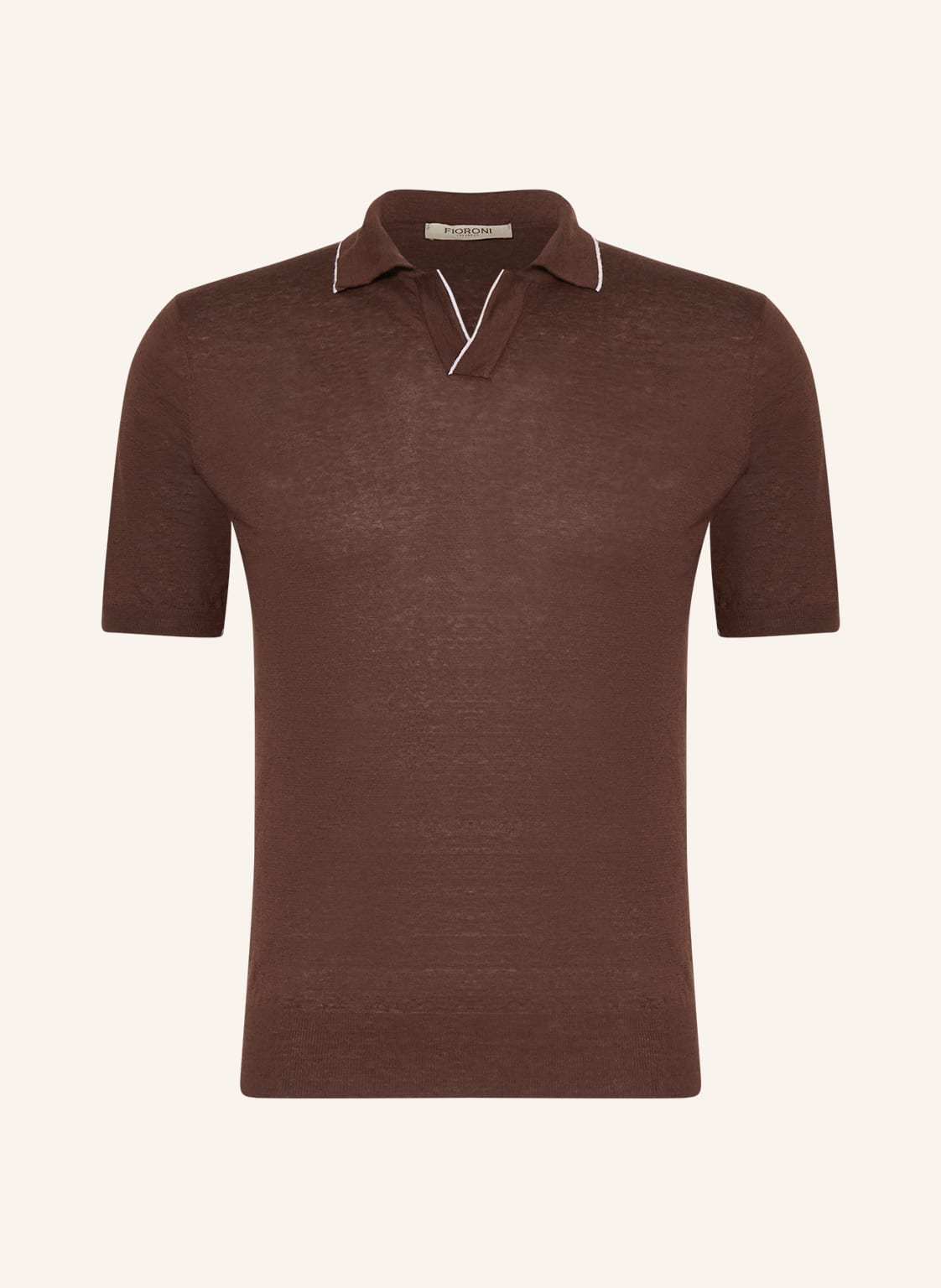 Image of Fioroni Poloshirt Aus Leinen braun