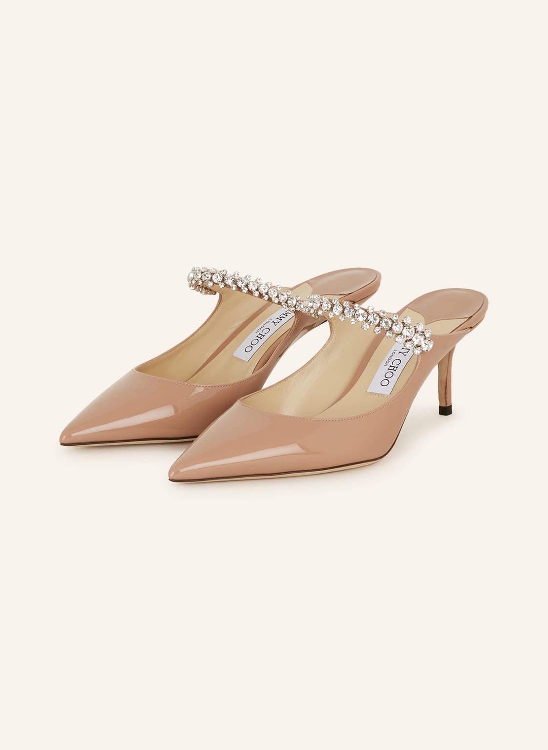 Image of Jimmy Choo Mules Bing 65 Mit Schmucksteinen rosa