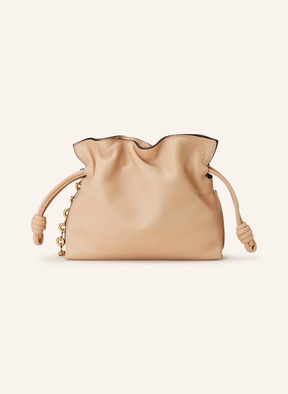Image of Loewe Clutch Flamenco Mini Chain beige