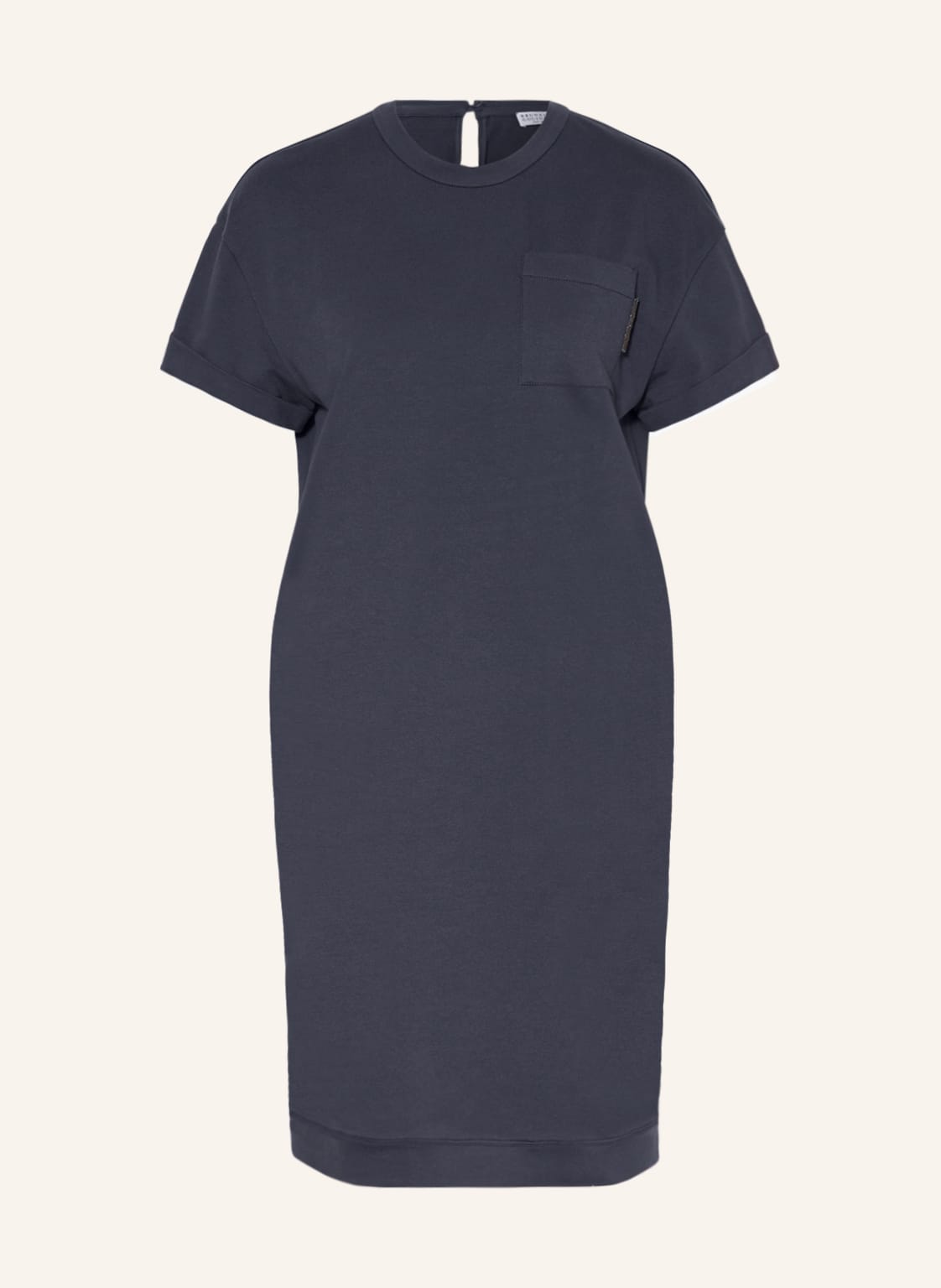 Image of Brunello Cucinelli Sweatkleid Mit Perlen blau