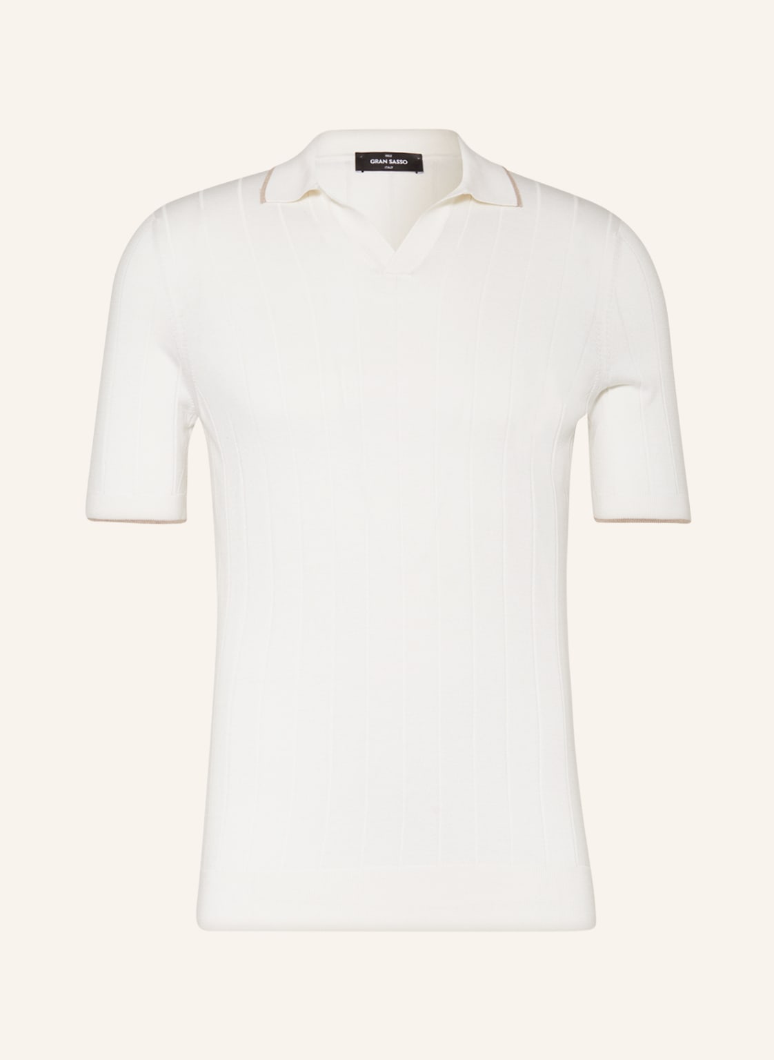 Image of Gran Sasso Poloshirt Aus Seide weiss
