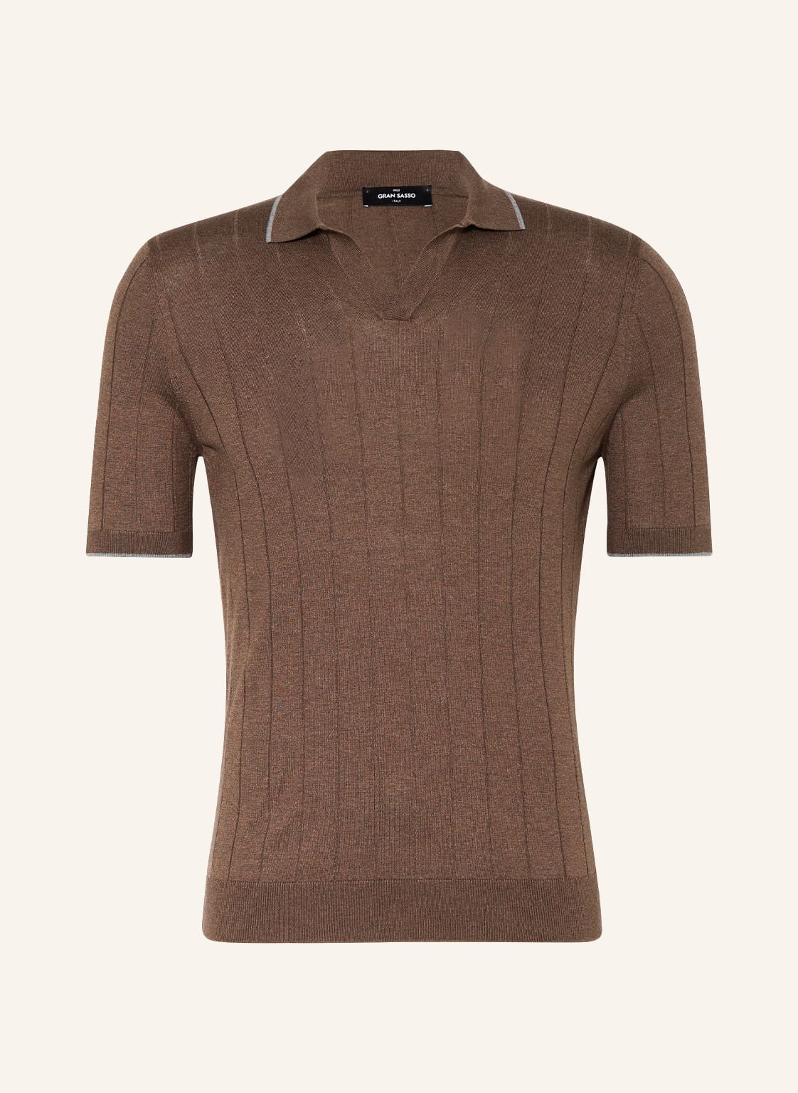 Image of Gran Sasso Poloshirt Aus Seide braun