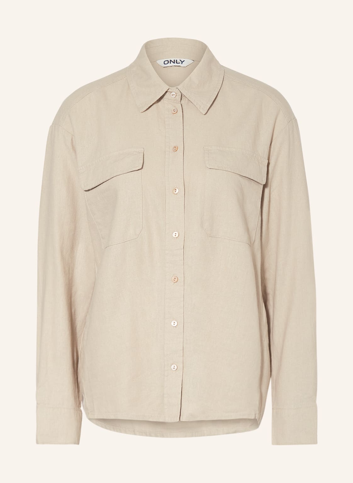 Image of Only Hemdbluse Mit Leinen beige